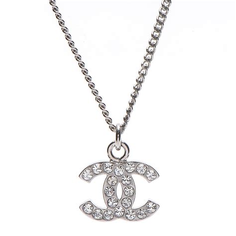 chanel crystal timeless cc necklace silver|chanel pearl necklace price list.